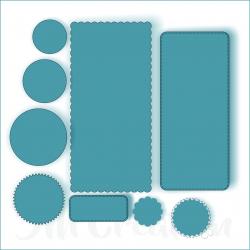 Stanzschablone - DIN lang Kreise + Wellen